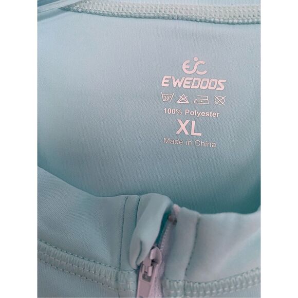 Evedoos Long Sleeve Blue 1/4 zip Workout Shirt Anti UV Sz Xl NWT - Picture 7 of 10